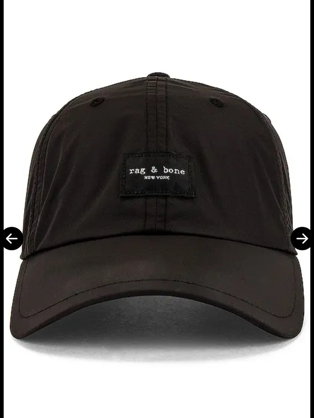 rag & bone Black Logo Baseball Cap